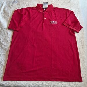 Unsolved Crime men's size 2XL red Polo shirt, embroudered logo  New